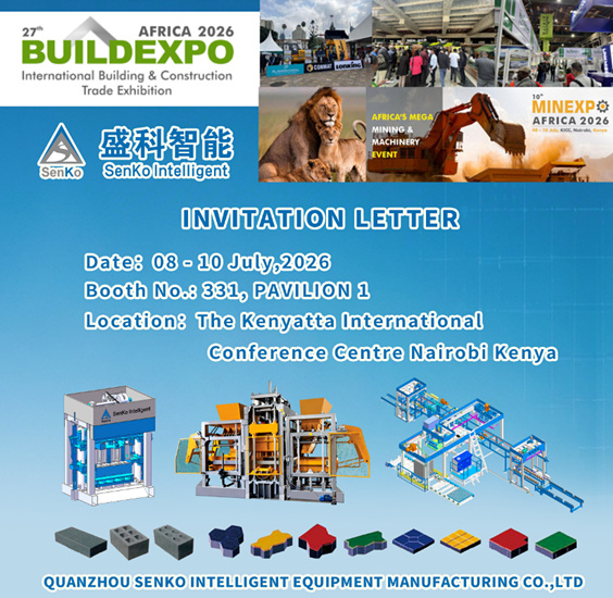 Senko Intelligent Equipment Manufacturing Co., Ltd. presentará sus soluciones para la fabricación de ladrillos y bloques en BUILD EXPO 2026 en Nairobi.